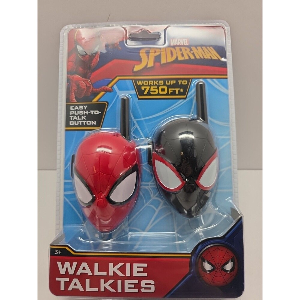 Marvel Spider-Man Walkie Talkies 750ft Range Kids Toy Easy Push To Talk